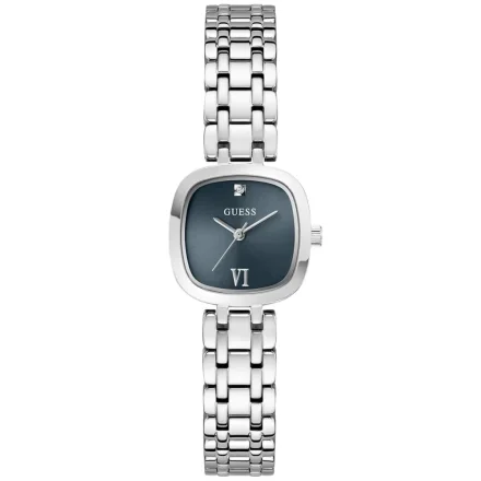 Guess Hazel srebrny zegarek damski na bransolecie niebieska tarcza GW1098L1
