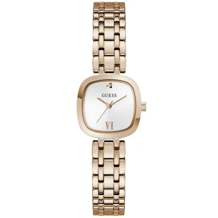 Guess Hazel różowozłoty zegarek damski na bransolecie srebrna tarcza GW1098L4