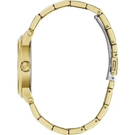 Guess Annette złoty zegarek damski na bransolecie z panterkową tarczą GW1105L2