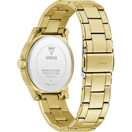 Guess Annette złoty zegarek damski na bransolecie z panterkową tarczą GW1105L2