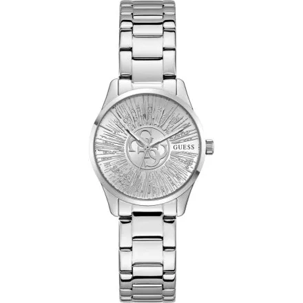 Guess Celestial zegarek damski srebrny ze srebrną tarczą na bransolecie GW1108L1