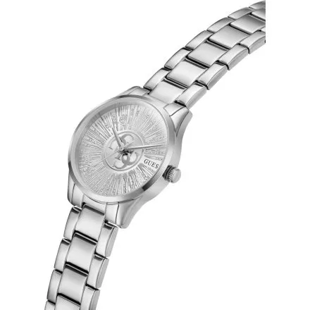 Guess Celestial zegarek damski srebrny ze srebrną tarczą na bransolecie GW1108L1