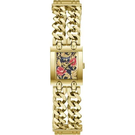 Guess Micro Mod złoty zegarek damski na bransolecie zdobiona tarcza GW1112L7