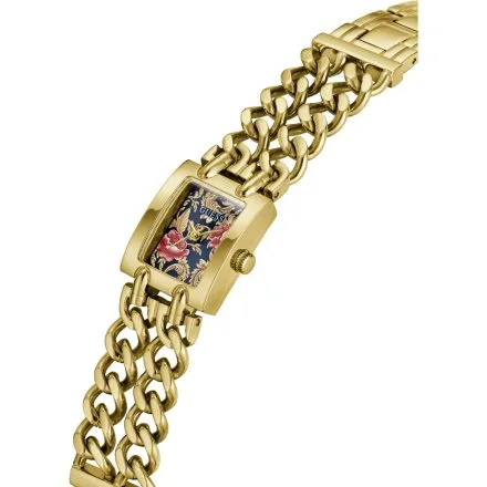 Guess Micro Mod złoty zegarek damski na bransolecie zdobiona tarcza GW1112L7