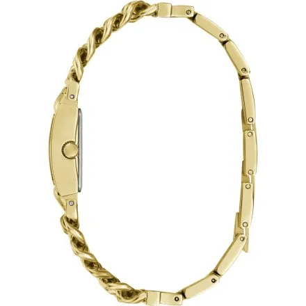 Guess Micro Mod złoty zegarek damski na bransolecie zielona tarcza GW1112L8