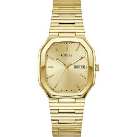 Guess Oliver zegarek złoty z bransoletką i datownikiem GW0978G2