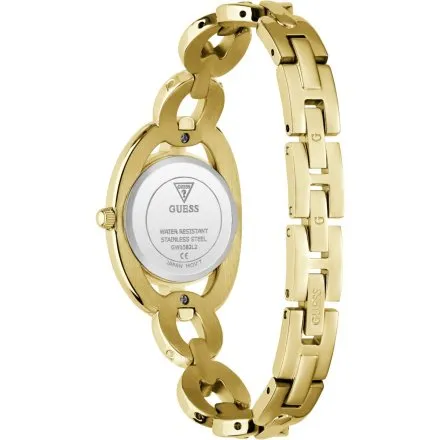 Guess Blair złoty zegarek damski na bransolecie ze zdobieniami GW1082L2