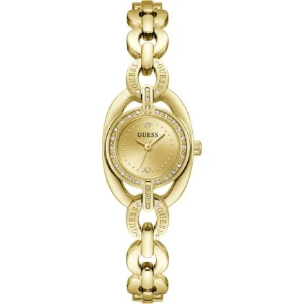 Guess Blair złoty zegarek damski na bransolecie ze zdobieniami GW1082L2