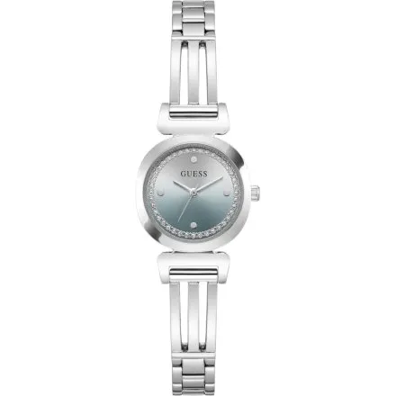 Guess Cecelia srebrny zegarek damski na bransolecie kryształki GW1083L1