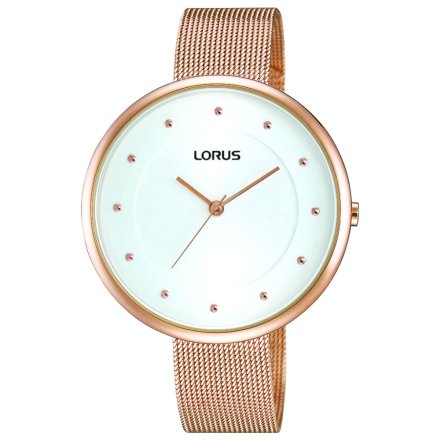 Damski zegarek Lorus z wąską bransoletką w różowym złocie RG288JX9