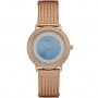 Różowozłoty zegarek damski Guess Willow z błękitną tarczą W0836L1