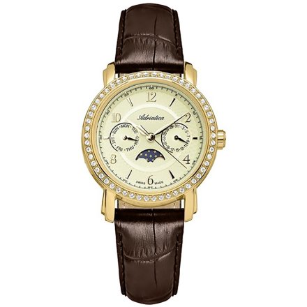 Zegarek Damski Adriatica na Pasku A3678.1251QFZ - Multifunction Swarovski Swiss Made
