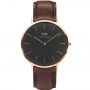 Zegarek Daniel Wellington Classic 40 Bristol różowe złoto z brązowym paskiem DW00100125