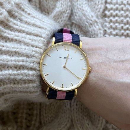 Klasyczny damski zegarek z szafirowym szkłem Paul Hewitt Sailor Line Gold