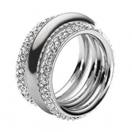 Srebrny pierścionek DKNY z kryształami obrączka r. 14 NJ1958040