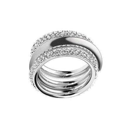 Srebrny pierścionek DKNY z kryształami obrączka r. 17 NJ1958040
