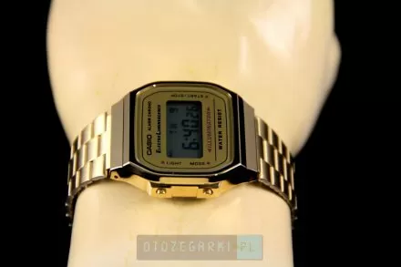 Złoty zegarek Casio Vintage z wyświetlaczem A168WG-9EF w stylu Retro