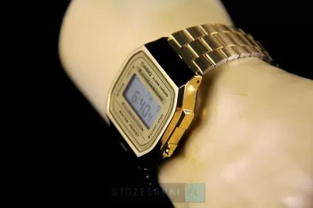 Złoty zegarek Casio Vintage z wyświetlaczem A168WG-9EF w stylu Retro