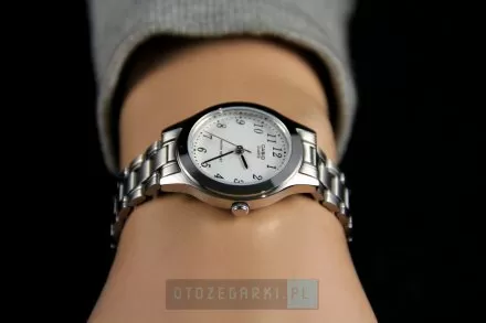 Zegarek Damski Casio Classic LTP-1128A-7BEF srebrny z cyferkami na białej tarczy