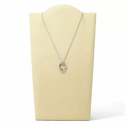 Oryginalny srebrny naszyjnik Fossil z zawieszką z kryształami JF01218040