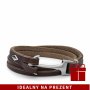 Skórzana bransoleta Fossil brązowa z kotwicą JF02205040