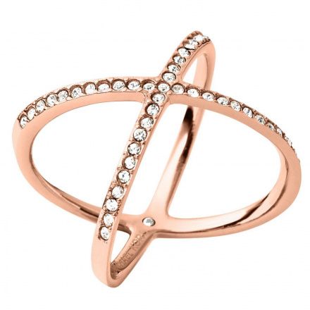 Różowozłoty pierścionek z kryształkami Michael Kors r. 14 MKJ4137791