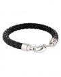 Czarna skórzana męska pleciona bransoleta Tommy Hilfiger 2700510