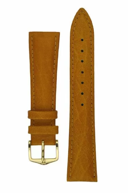 Jasnobrązowy pasek skórzany 18 mm HIRSCH Camelgrain 01009010-1-18 (L)