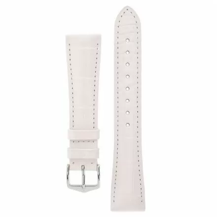 Biały pasek skórzany 20 mm HIRSCH Duke 01028001-2-20 (L)