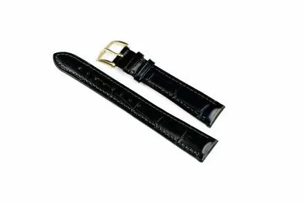Czarny pasek skórzany 16 mm HIRSCH Duke 01028050-1-16 (L)