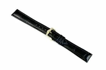 Czarny pasek skórzany 16 mm HIRSCH Duke 01028050-1-16 (L)