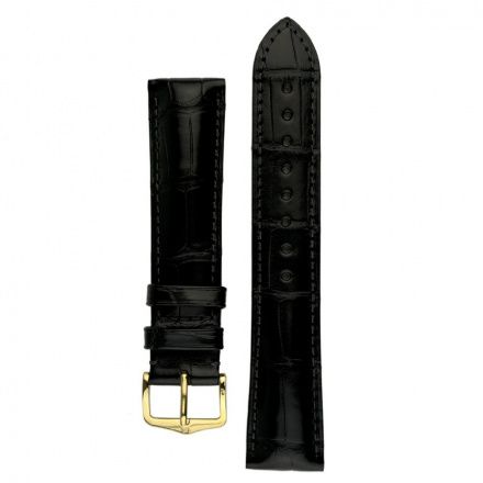 Czarny pasek skórzany 19 mm HIRSCH Duke 01028050-1-19 (L)