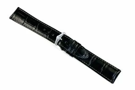 Czarny pasek skórzany 18 mm HIRSCH Duke 01028050-2-18 (L)