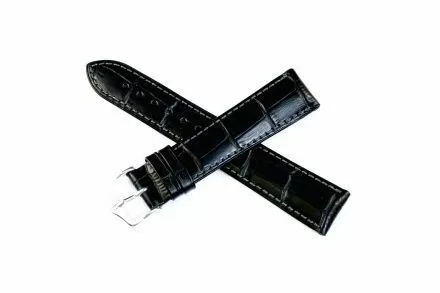 Czarny pasek skórzany 24 mm HIRSCH Duke 01028050-2-24 (L)