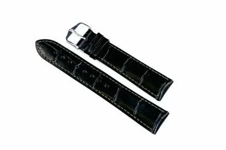 Czarny pasek skórzany 24 mm HIRSCH Duke 01028050-2-24 (L)