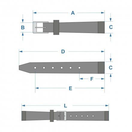 Brązowy pasek skórzany 20 mm HIRSCH Lizard 01766010-1-20 (L)