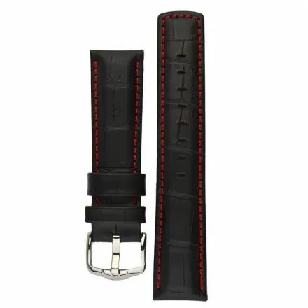 Czarny pasek skórzany 20 mm HIRSCH Grand Duke 02528050-2-20 (L)