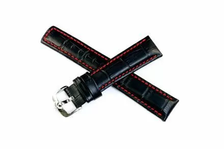 Czarny pasek skórzany 20 mm HIRSCH Grand Duke 02528050-2-20 (L)