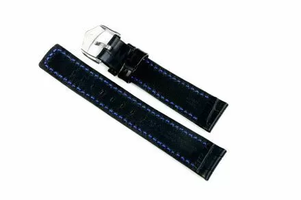 Czarny pasek skórzany 20 mm HIRSCH Grand Duke 02528050-2-20 (L)