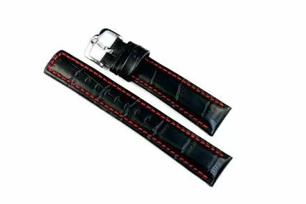 Czarny pasek skórzany 20 mm HIRSCH Grand Duke 02528050-2-20 (L)