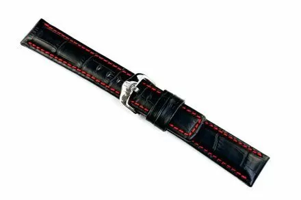 Czarny pasek skórzany 20 mm HIRSCH Grand Duke 02528050-2-20 (L)