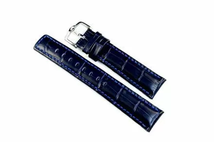 Niebieski pasek skórzany 20 mm HIRSCH Grand Duke 02528080-2-20 (L)