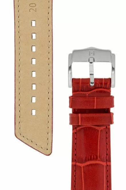 Czerwony pasek Skórzany 18 mm HIRSCH Princess NQR 02628120-2-18 (M)
