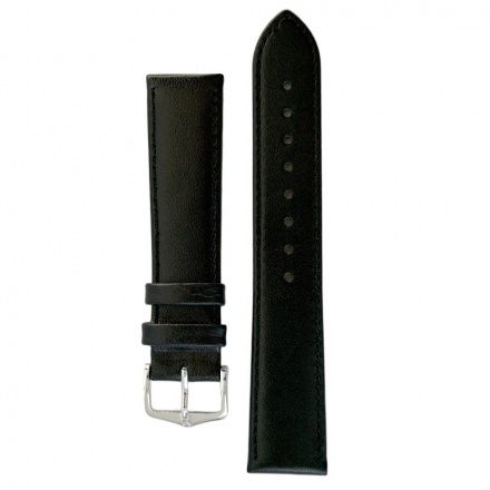 Czarny pasek skórzany 18 mm HIRSCH Osiris 03475050-2-18 (L)