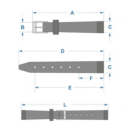 Bordowy pasek skórzany 18 mm HIRSCH Osiris 03475060-1-18 (L)