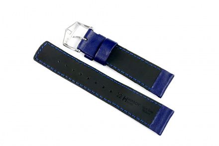 Niebieski pasek skórzany 22 mm HIRSCH Runner 04002080-2-22 (L)
