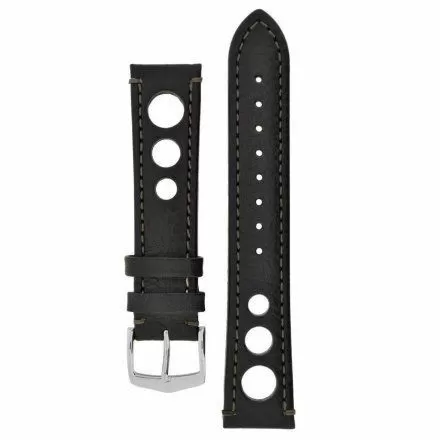 Czarny pasek skórzany 22 mm HIRSCH Rally 05102050-2-22 (L)