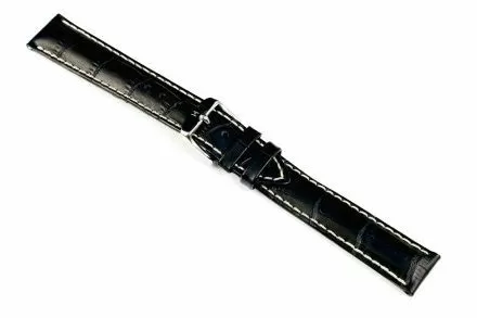 Czarny pasek skórzany 18 mm HIRSCH Modena 10302850-2-18 (L)