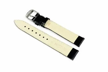 Czarny pasek skórzany 18 mm HIRSCH Modena 10302850-2-18 (L)
