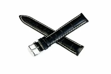 Czarny pasek skórzany 18 mm HIRSCH Modena 10302850-2-18 (L)